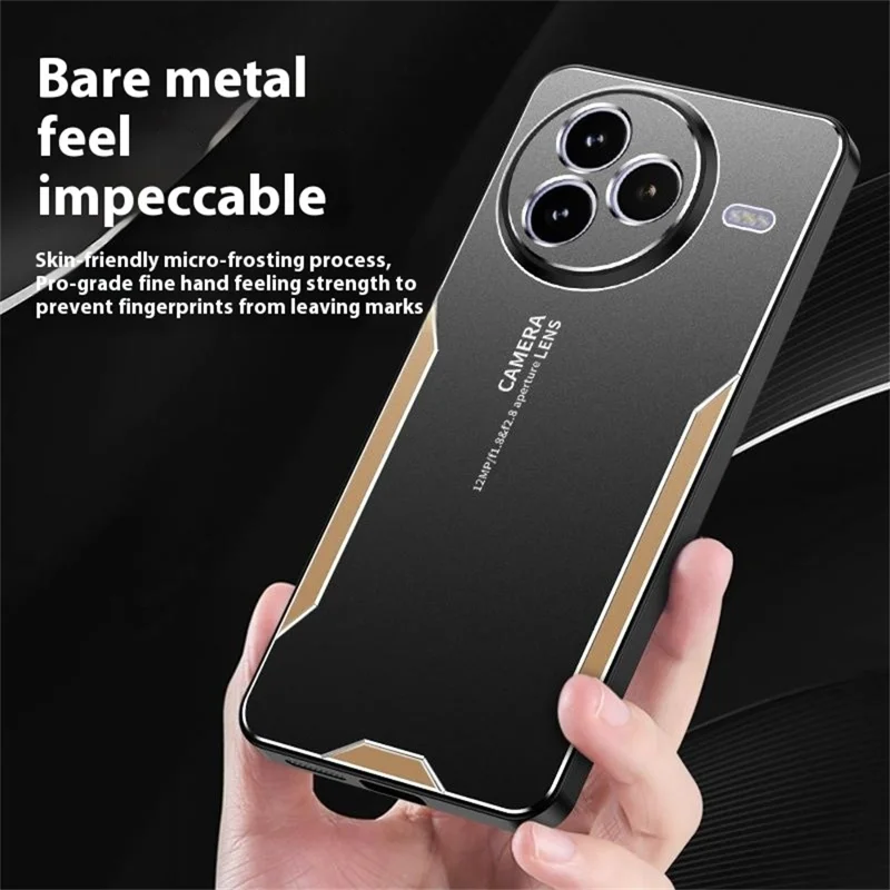 Für Xiaomi Civi 5 Pro 5G Handyhülle Aluminiumlegierung TPU PC Rückabdeckung - Gold