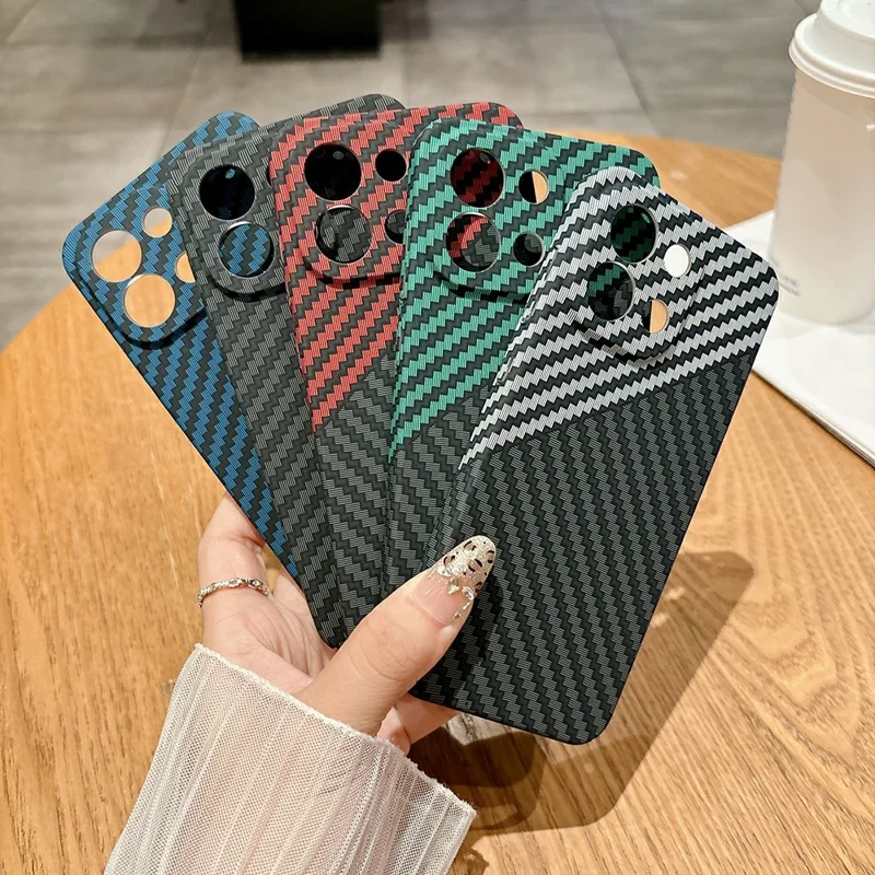 For OnePlus 13T 5G Case Hard PC Phone Cover Carbon Fiber Texture Drop Proof - Black  /  White