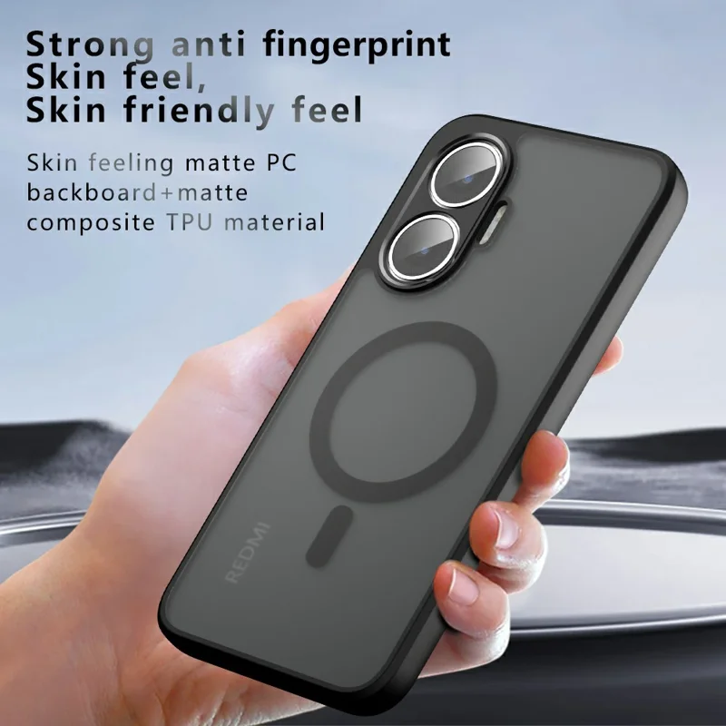 Custodia opaca per Xiaomi Redmi Turbo 4 Pro 5G / Poco F7 5G TPU + Custodia per telefono compatibile con MagSafe in PC