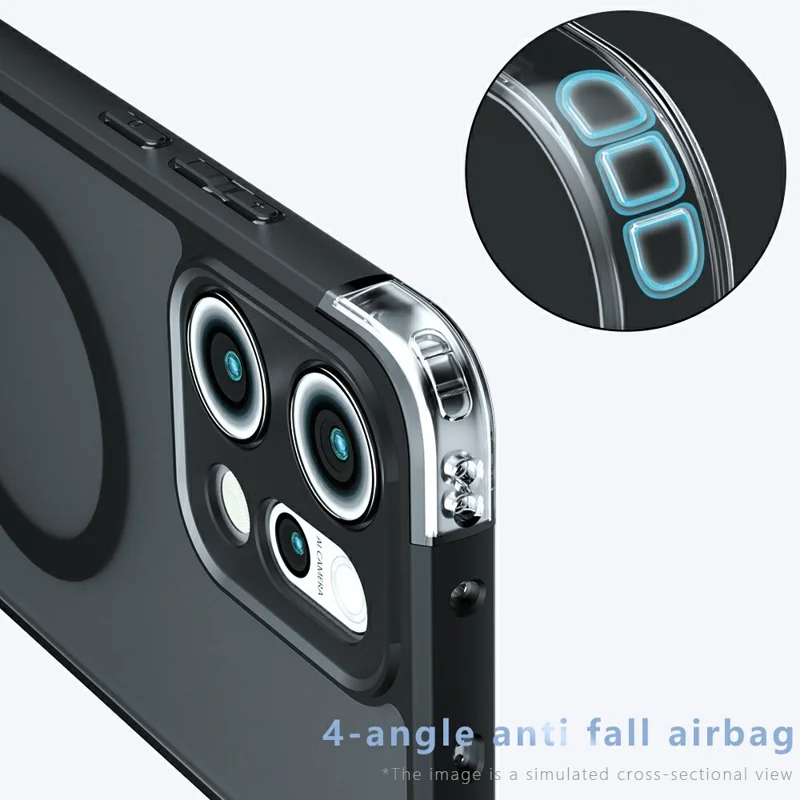 Per Oppo Reno14 Pro 5G (Global) Custodia compatibile con MagSafe TPU+PC Copertina Opaca per telefono