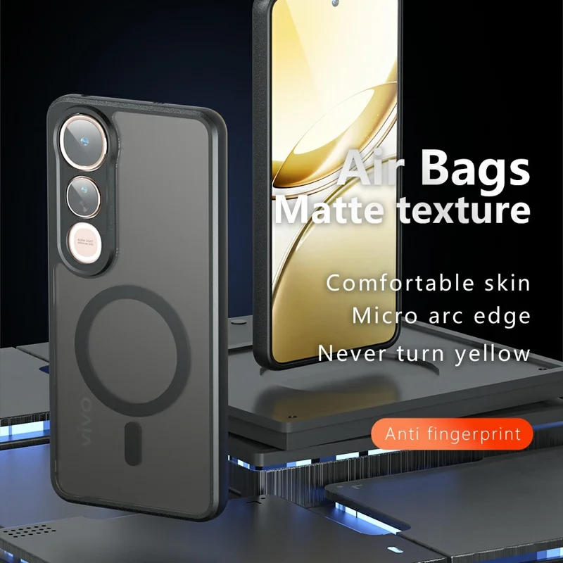 Pour le vivo V50 Lite 5G / V50 Lite 4G Étui Compatible avec MagSafe Housse de Téléphone Mate TPU+PC