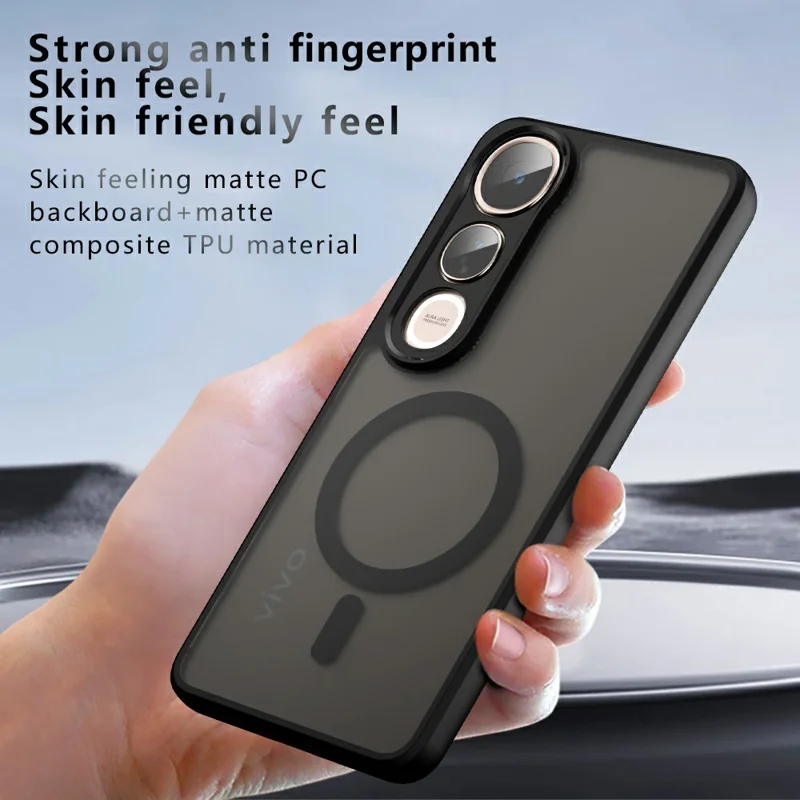 Pour le vivo V50 Lite 5G / V50 Lite 4G Étui Compatible avec MagSafe Housse de Téléphone Mate TPU+PC