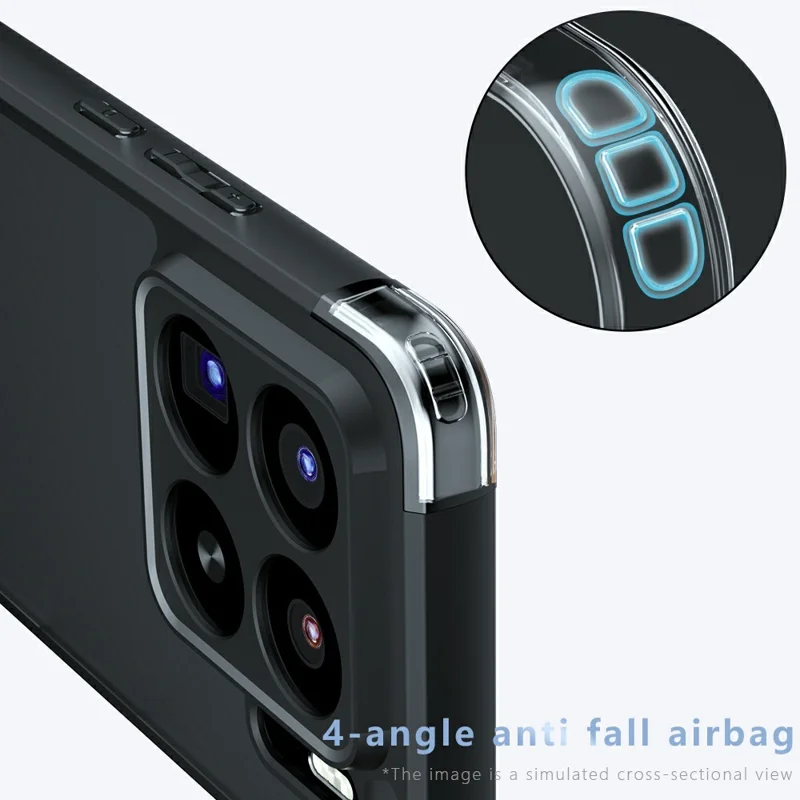 For Xiaomi 15S Pro Case Skin-Touch TPU + PC Matte Phone Shell, Transparent Black