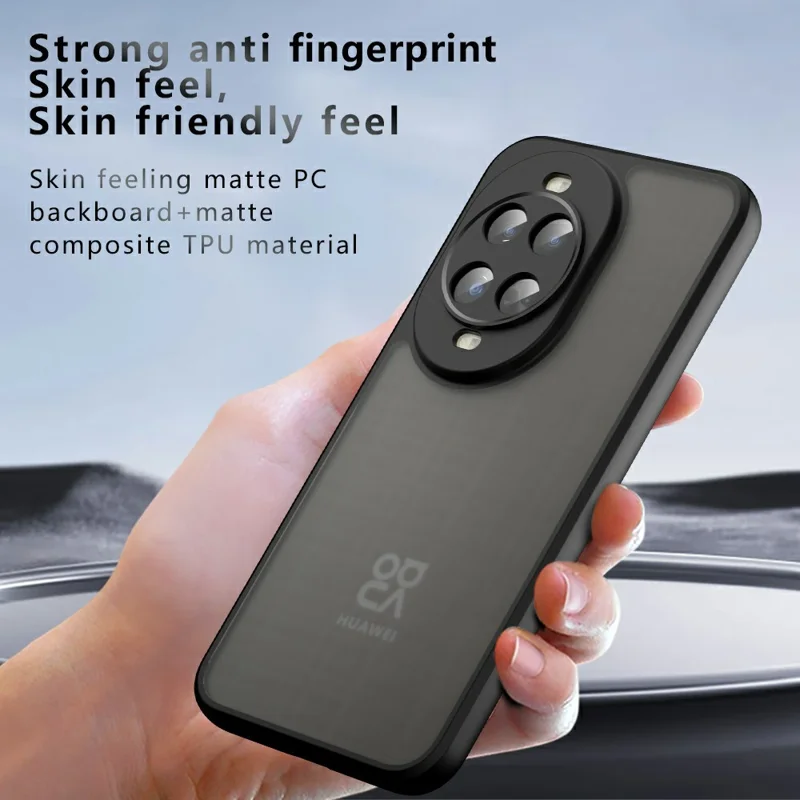 Funda para Huawei nova 14 Ultra 5G con Tacto de Piel, TPU + PC Mate, Carcasa de Teléfono, Negro Transparente