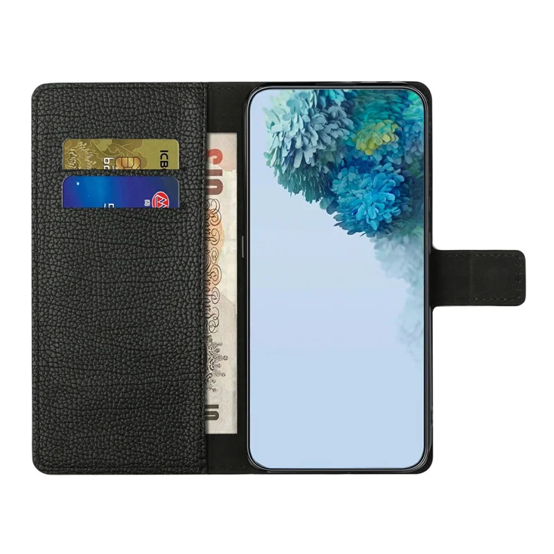 For Samsung Galaxy A56 5G / M56 5G Case PU Leather Wallet Phone Cover Litchi Texture, Black