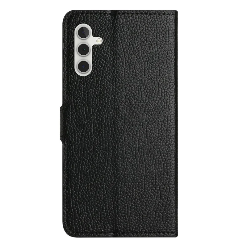 For Samsung Galaxy A56 5G / M56 5G Case PU Leather Wallet Phone Cover Litchi Texture, Black