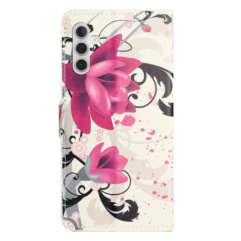 For Samsung Galaxy A56 5G / M56 5G Case Pattern Print PU Leather Wallet Phone Cover - Lotus
