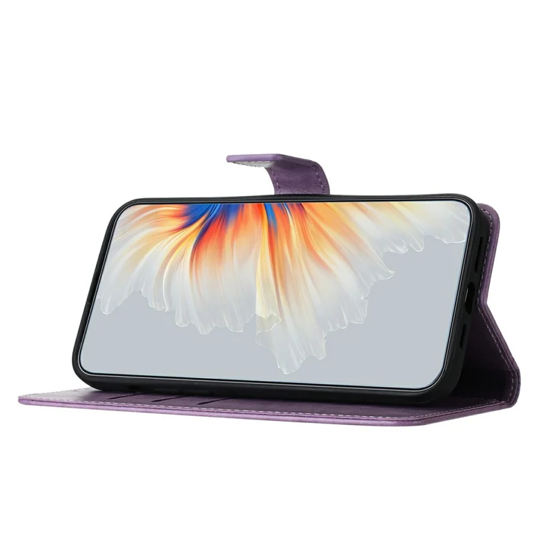 For iPhone 18 Pro / 17 Pro Leather Case with Card Slots Mandala Pattern Phone Cover Stand - Purple