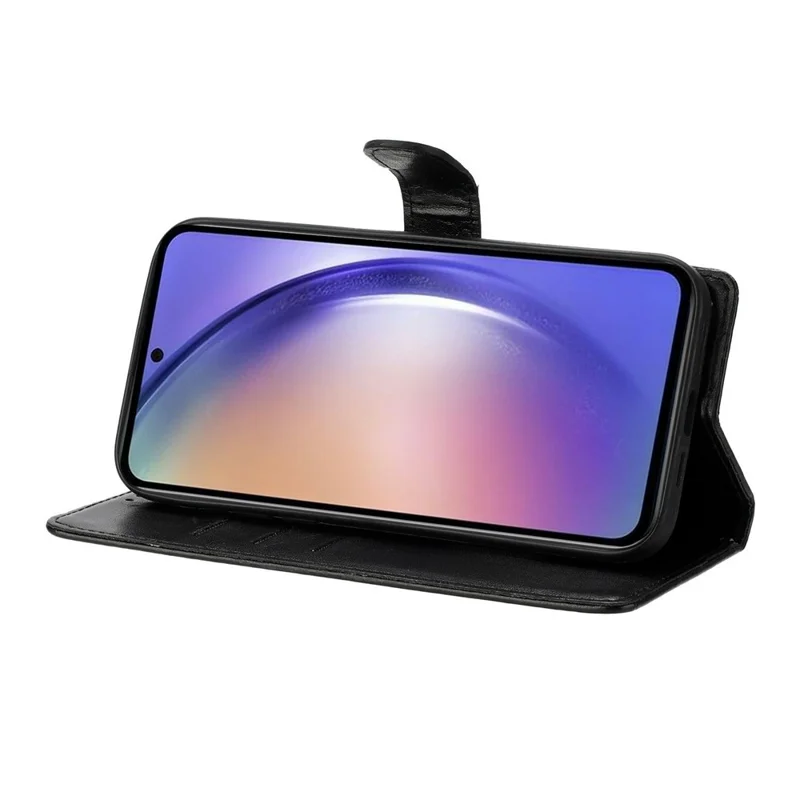 For Oppo Reno14 5G (Global) Wallet Case Glitter Anti-Scratch Leather Stand Phone Cover with Strap - Black