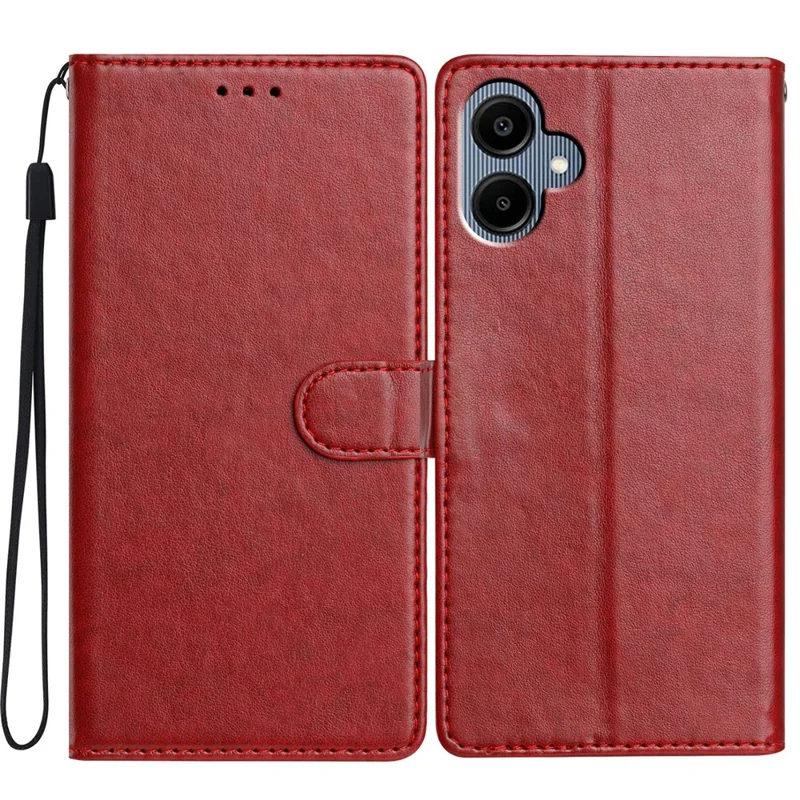 Per Samsung Galaxy A07 Custodia in Pelle Portafoglio Stand Custodia per Telefono con Cinghia Pratica - Rosso