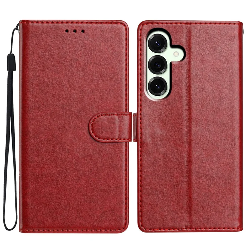 Pour Samsung Galaxy A17 Étui en Cuir avec Portefeuille et Support - Housse de Téléphone avec Dragonne Pratique - Rouge