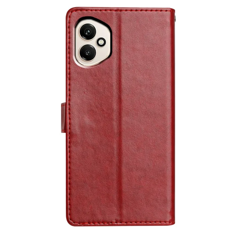 For Honor 400 5G (Global) Leather Case Wallet Stand Phone Cover with Handy Strap - Red