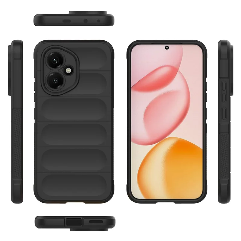 For Honor 400 5G (Global) Case Anti-Drop Soft TPU Rugged Phone Back Cover - Black