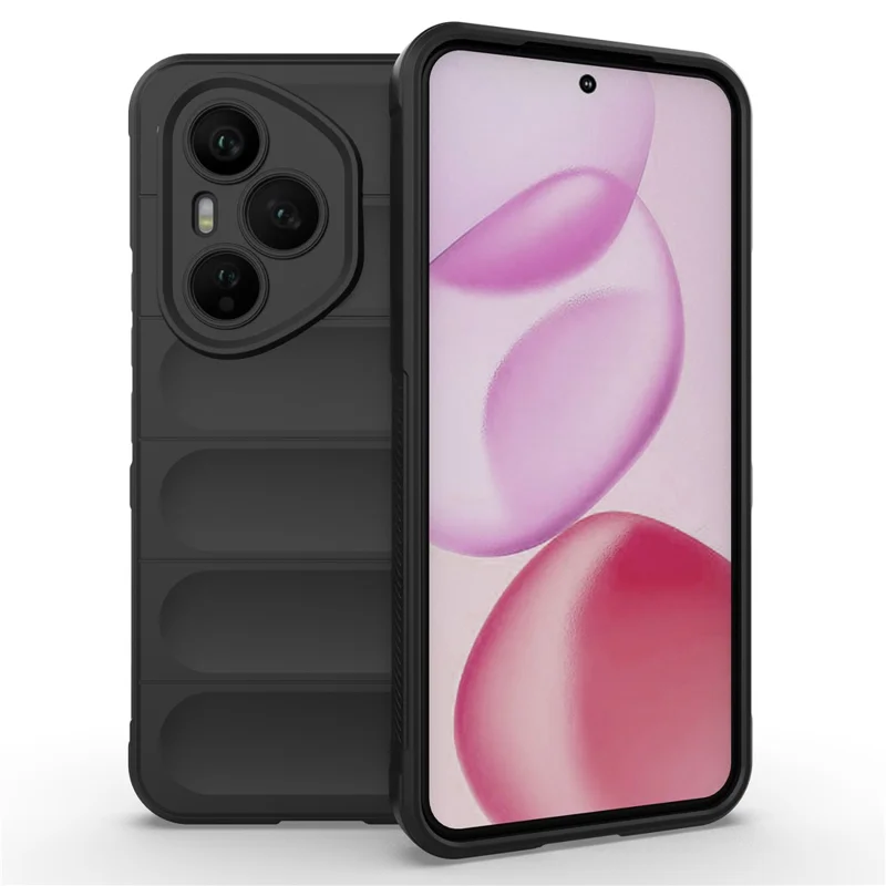 Für Honor 400 Pro 5G (Global) Hülle Stoßfest Weiches TPU Robustes Handyrückseite Schutzhülle - Schwarz