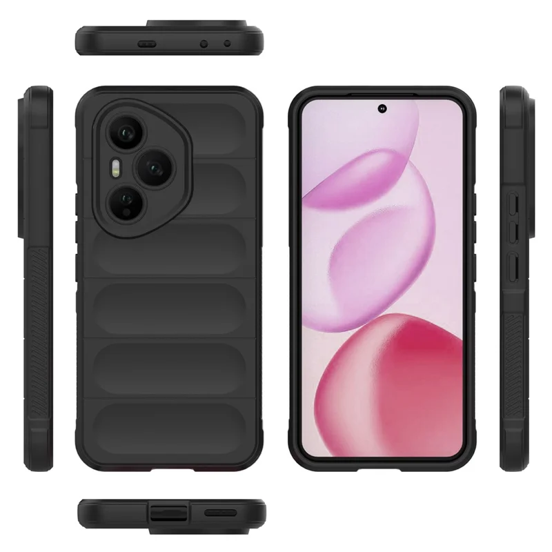 Für Honor 400 Pro 5G (Global) Hülle Stoßfest Weiches TPU Robustes Handyrückseite Schutzhülle - Schwarz
