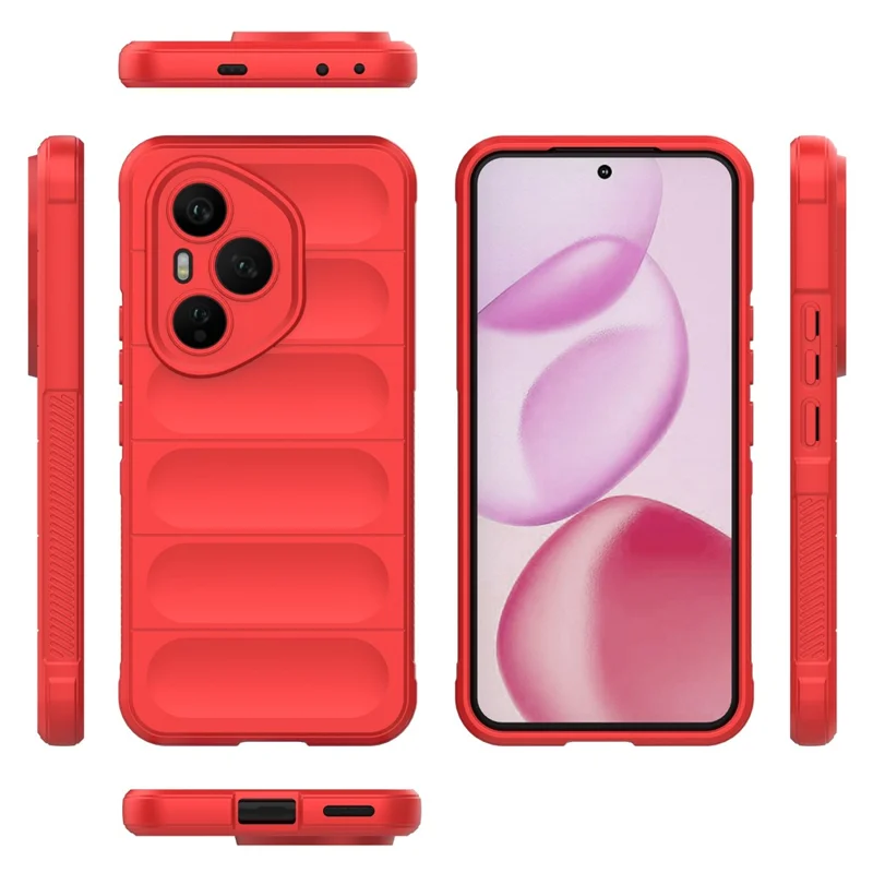 For Honor 400 Pro 5G (Global) Case Anti-Drop Soft TPU Rugged Phone Back Cover - Red