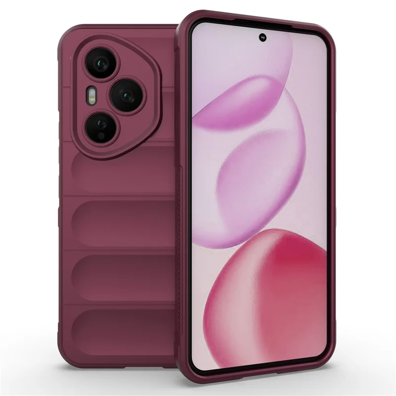 For Honor 400 Pro 5G (Global) Case Anti-Drop Soft TPU Rugged Phone Back Cover - Wine Red