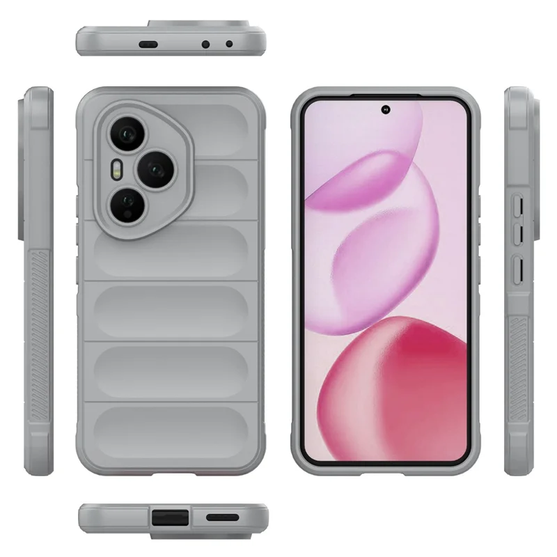 For Honor 400 Pro 5G (Global) Case Anti-Drop Soft TPU Rugged Phone Back Cover - Light Grey