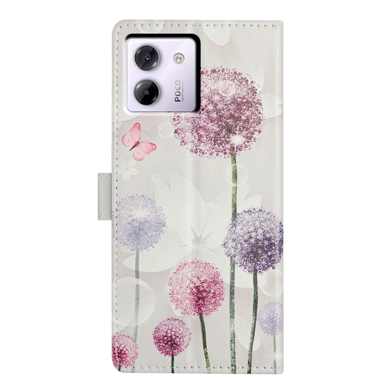 Cover per Xiaomi Poco M7 Pro 5G con Portafoglio e Supporto, Chiusura a Libro in Pelle con Stampa di Tarassaco e Cinturino