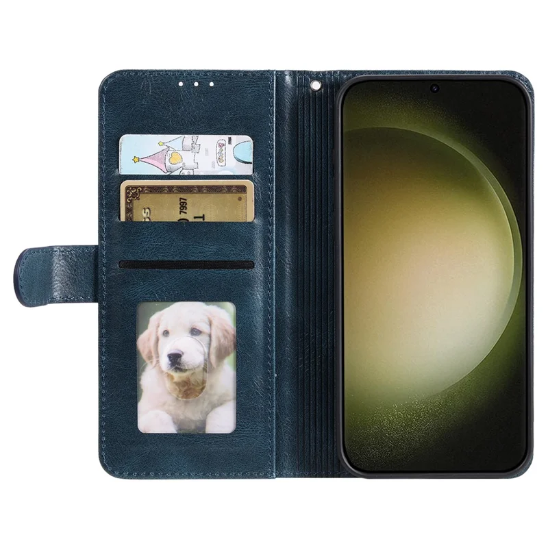 Étui pour Samsung Galaxy A17 avec 6 Emplacements pour Cartes en Cuir PU Antichoc avec Bracelet - Vert Noirâtre