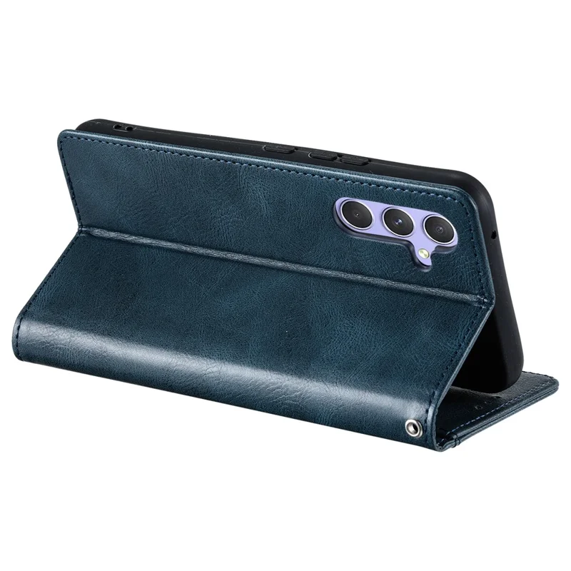 Étui pour Samsung Galaxy A17 avec 6 Emplacements pour Cartes en Cuir PU Antichoc avec Bracelet - Vert Noirâtre