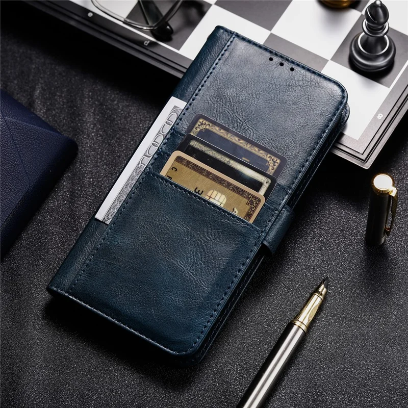 Étui pour Samsung Galaxy A17 avec 6 Emplacements pour Cartes en Cuir PU Antichoc avec Bracelet - Vert Noirâtre