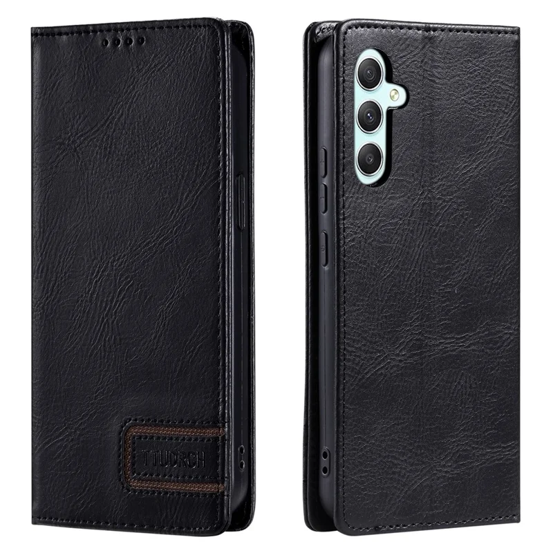TTUDRCH Style 007 For Samsung Galaxy A17 5G Leather Case RFID Blocking Wallet Stand Phone Cover - Black