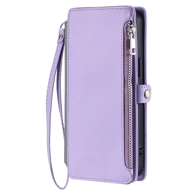 Étui pour Samsung Galaxy A17 en TPU + Cuir PU avec Porte-cartes et Dragonne - Violet