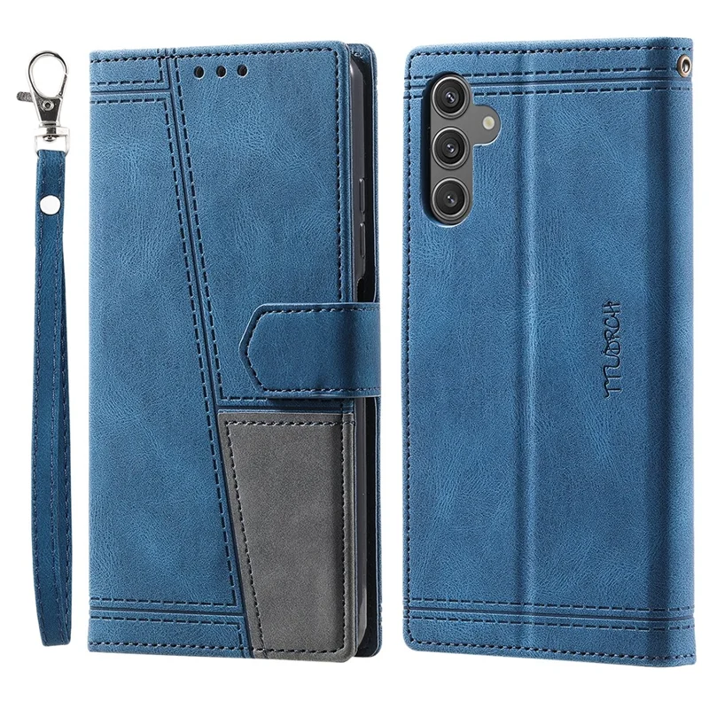TTUDRCH Style 004 For Samsung Galaxy A17 5G / A26 5G Leather Case RFID Blocking Wallet Stand Phone Cover with Strap - Blue
