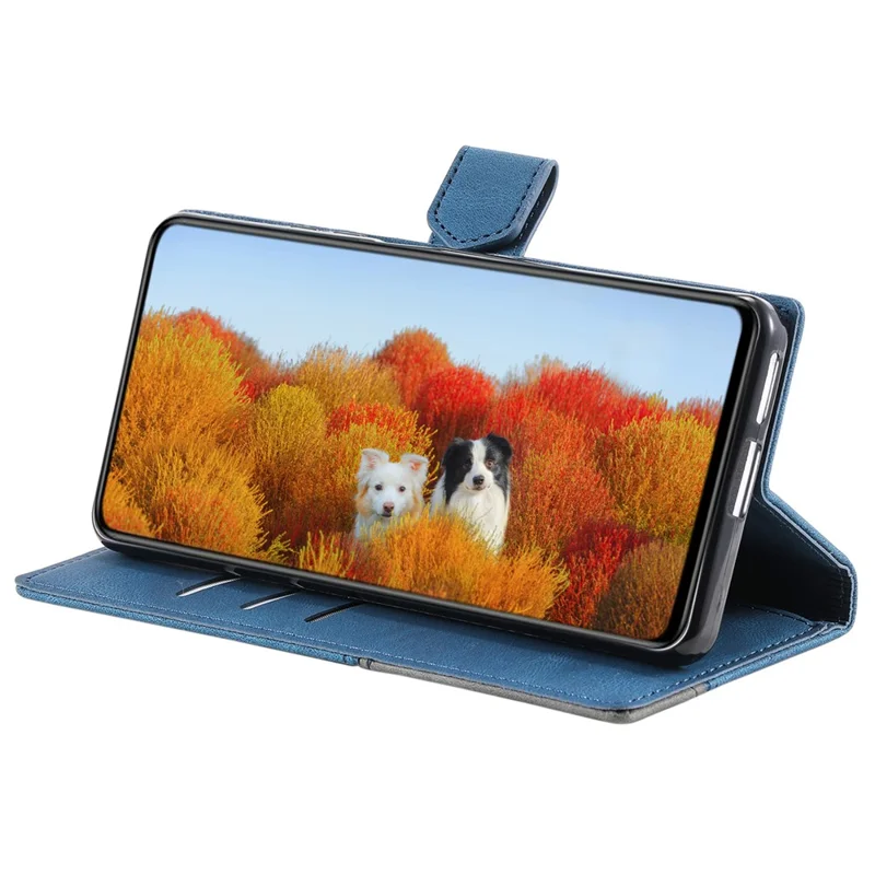 TTUDRCH Style 004 For Samsung Galaxy A17 5G / A26 5G Leather Case RFID Blocking Wallet Stand Phone Cover with Strap - Blue