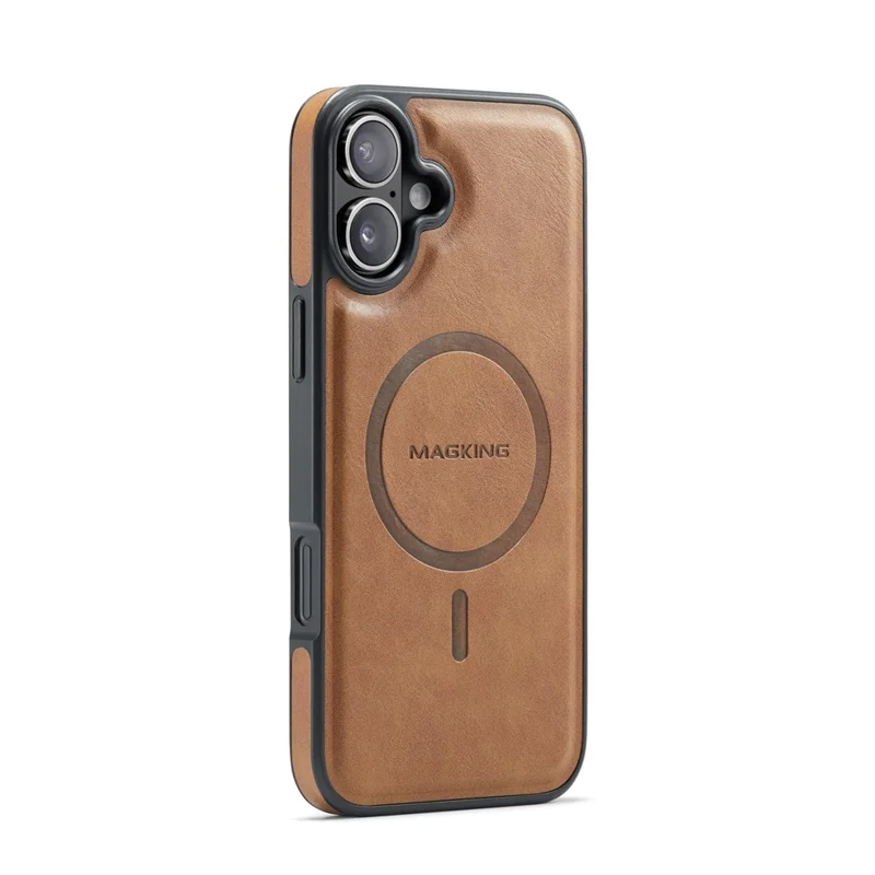 MAGKING K3 Serie Hülle für iPhone 16 Plus, kompatibel mit MagSafe Wallet, PC + TPU + PU Handyhülle - Braun