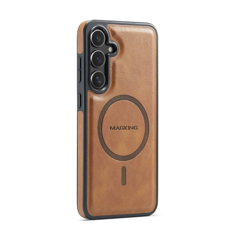 MAGKING K3 Series For Samsung Galaxy S25+ Case Compatible with MagSafe Wallet PC + TPU + PU Phone Cover - Brown