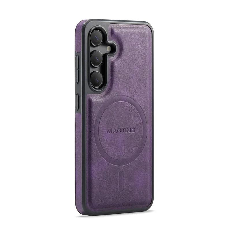 MAGKING K3 Serie per Cover Telefono Samsung Galaxy S24 Compatibile con Portafoglio MagSafe in PC + TPU + PU - Viola