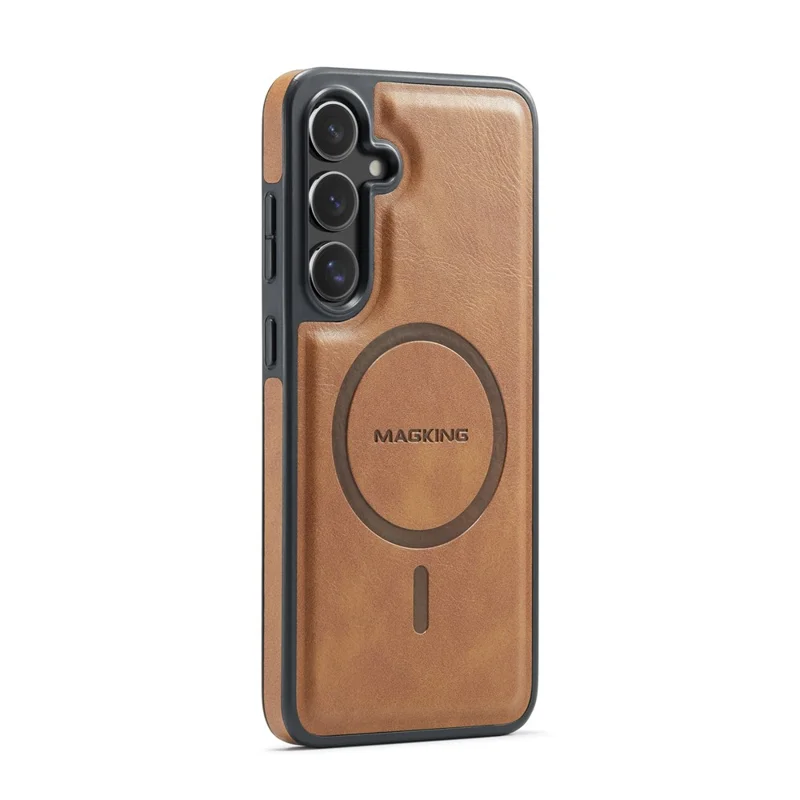 MAGKING K3 Series для Samsung Galaxy S24+ Чехол, совместимый с MagSafe Wallet, ПК + TPU + PU - Коричневый
