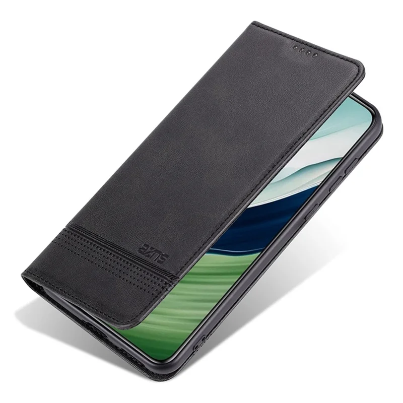 AZNS For Huawei nova 14 5G Case Cowhide Texture PU Leather Wallet Phone Cover - Black
