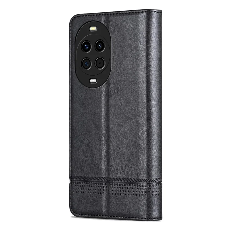 AZNS For Huawei nova 14 5G Case Cowhide Texture PU Leather Wallet Phone Cover - Black