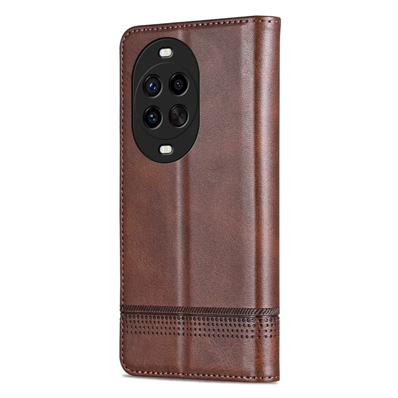 Étui AZNS en cuir de vachette pour Huawei nova 14 Pro 5G - Portefeuille de téléphone - Couleur Café