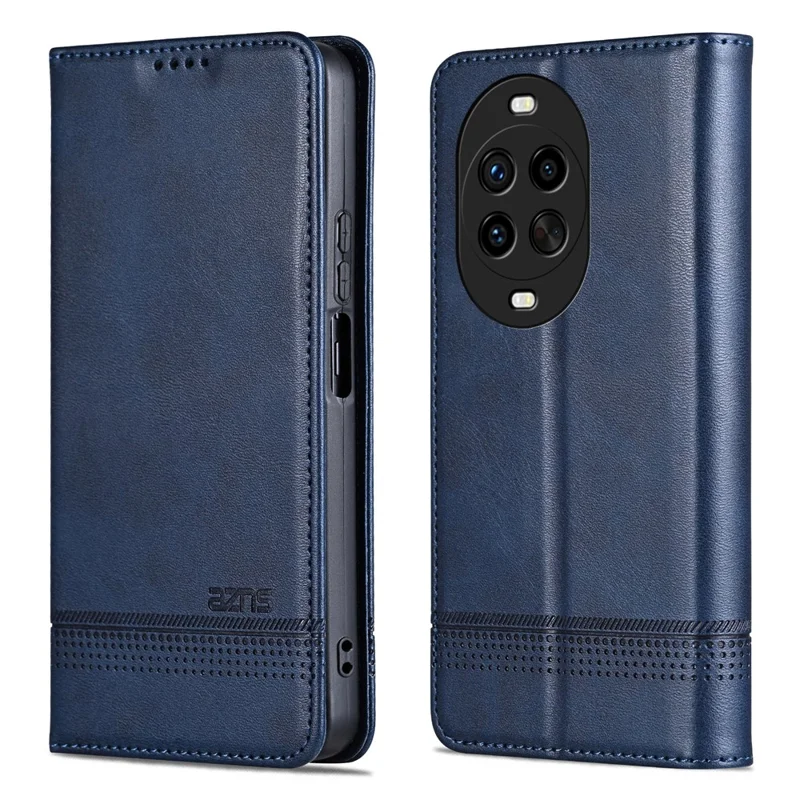 AZNS Für Huawei nova 14 Ultra 5G Hülle aus Kuhledertextur PU-Leder Brieftasche Handyhülle - Blau