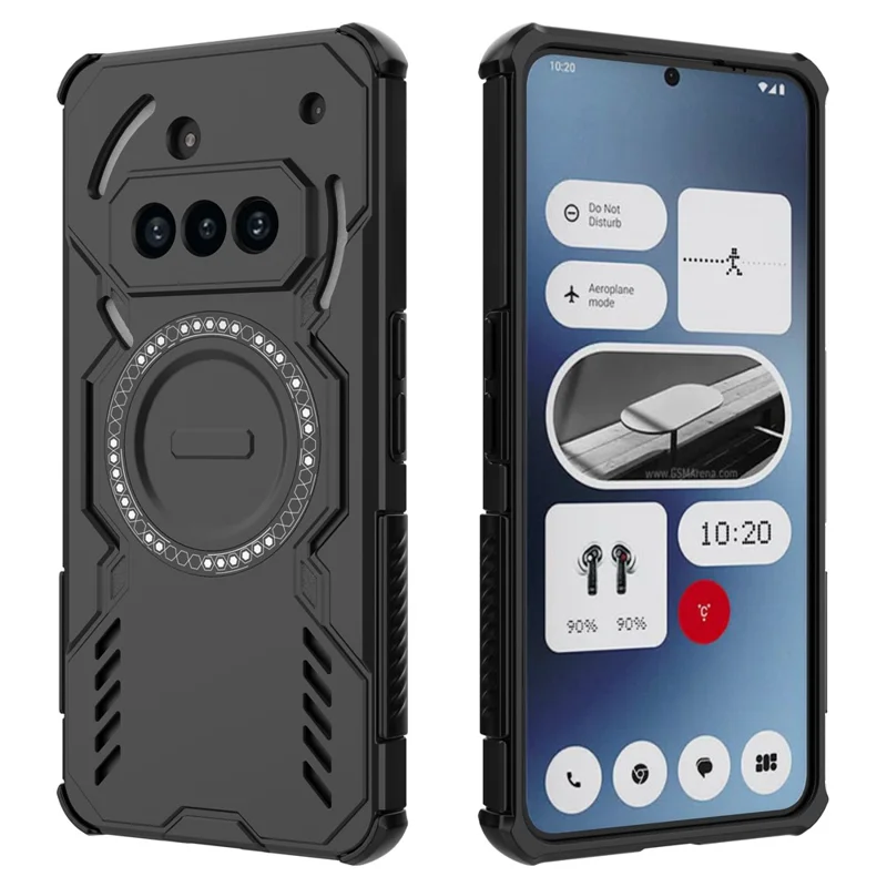 Funda Magnética para Nothing Phone (3a) Armadura Mariposa con Disipación de Calor Hueca PC + TPU - Negro