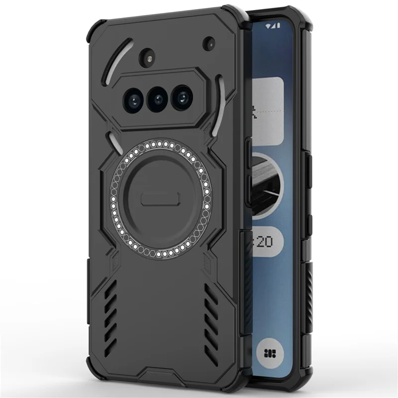 Funda Magnética para Nothing Phone (3a) Armadura Mariposa con Disipación de Calor Hueca PC + TPU - Negro