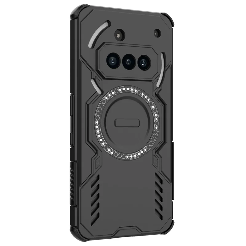 Funda Magnética para Nothing Phone (3a) Armadura Mariposa con Disipación de Calor Hueca PC + TPU - Negro