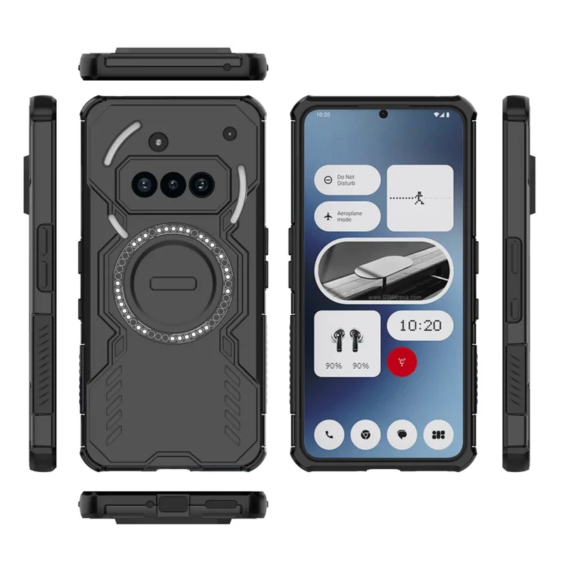 Funda Magnética para Nothing Phone (3a) Armadura Mariposa con Disipación de Calor Hueca PC + TPU - Negro