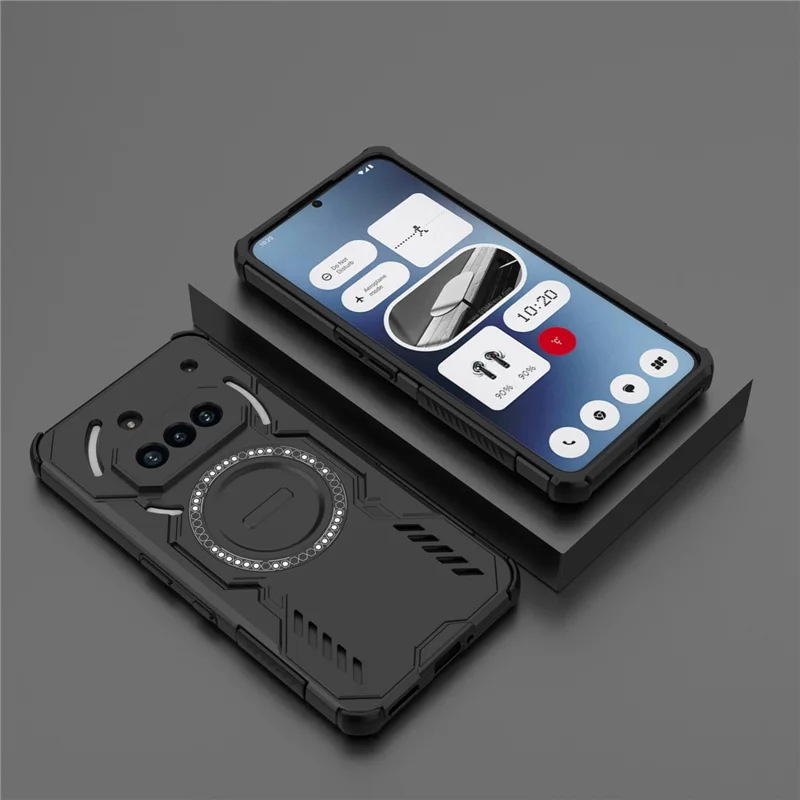 Funda Magnética para Nothing Phone (3a) Armadura Mariposa con Disipación de Calor Hueca PC + TPU - Negro