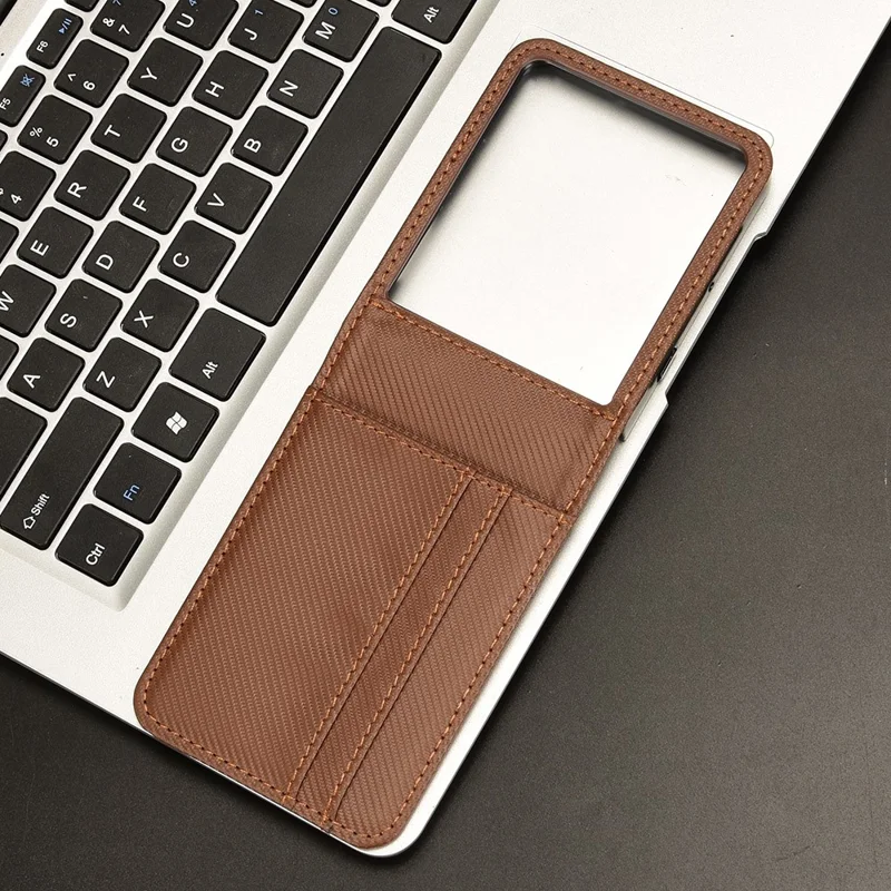Pour Motorola Razr 60 Ultra 5G Étui en cuir PU + PC Porte-cartes Housse de téléphone portable - Marron