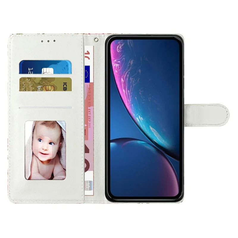 For Samsung Galaxy A17 Wallet Case PU Leather Pattern Printing Stand Phone Cover with Strap - Blue Butterfly