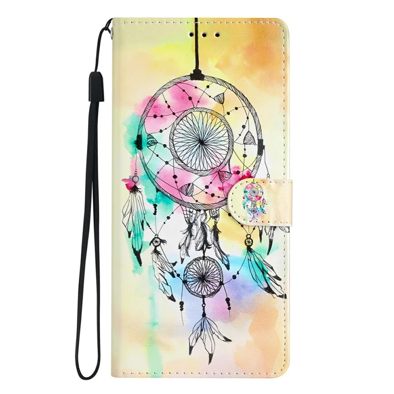 For Xiaomi Poco M7 Pro 5G Wallet Case PU Leather Pattern Printing Stand Phone Cover with Strap - Wind Chime