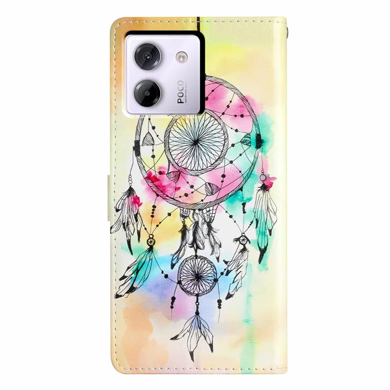 For Xiaomi Poco M7 Pro 5G Wallet Case PU Leather Pattern Printing Stand Phone Cover with Strap - Wind Chime