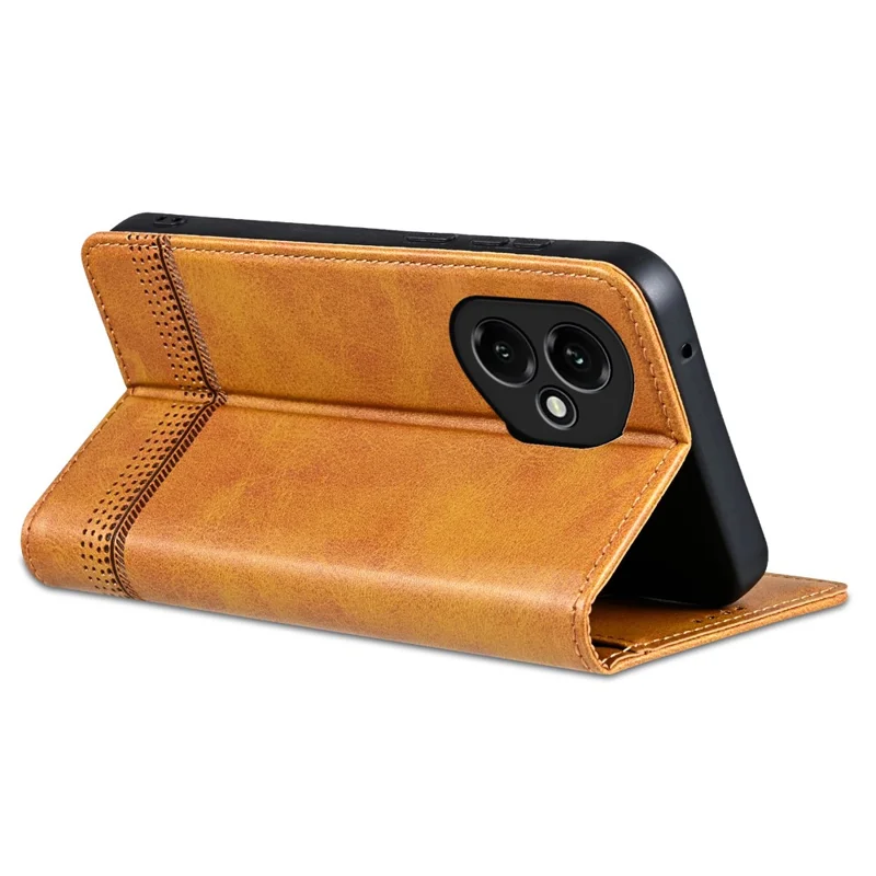 AZNS Für Honor 400 5G (Global) Hülle mit Kuhledertextur PU-Leder Brieftasche Handyhülle - Braun