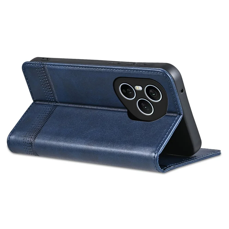 AZNS Pour Honor 400 Pro 5G (Global) Étui en Cuir de Vachette à Texture PU Portefeuille Housse de Téléphone - Bleu