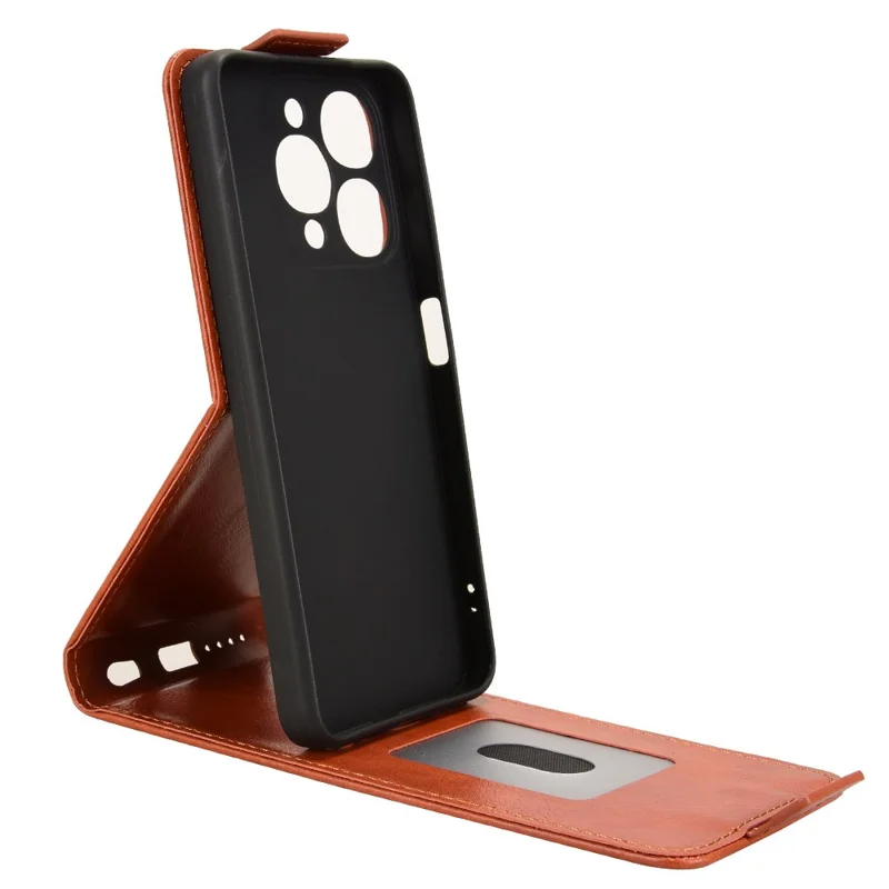 Pour itel A90 4G Support Étui Fermoir magnétique Vertical Flip Housse en cuir avec porte-cartes - Orange